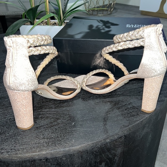 Strappy/sparkly sandal. Can be dressed up or down. Worn once (too tall for me) - Picture 7 of 8